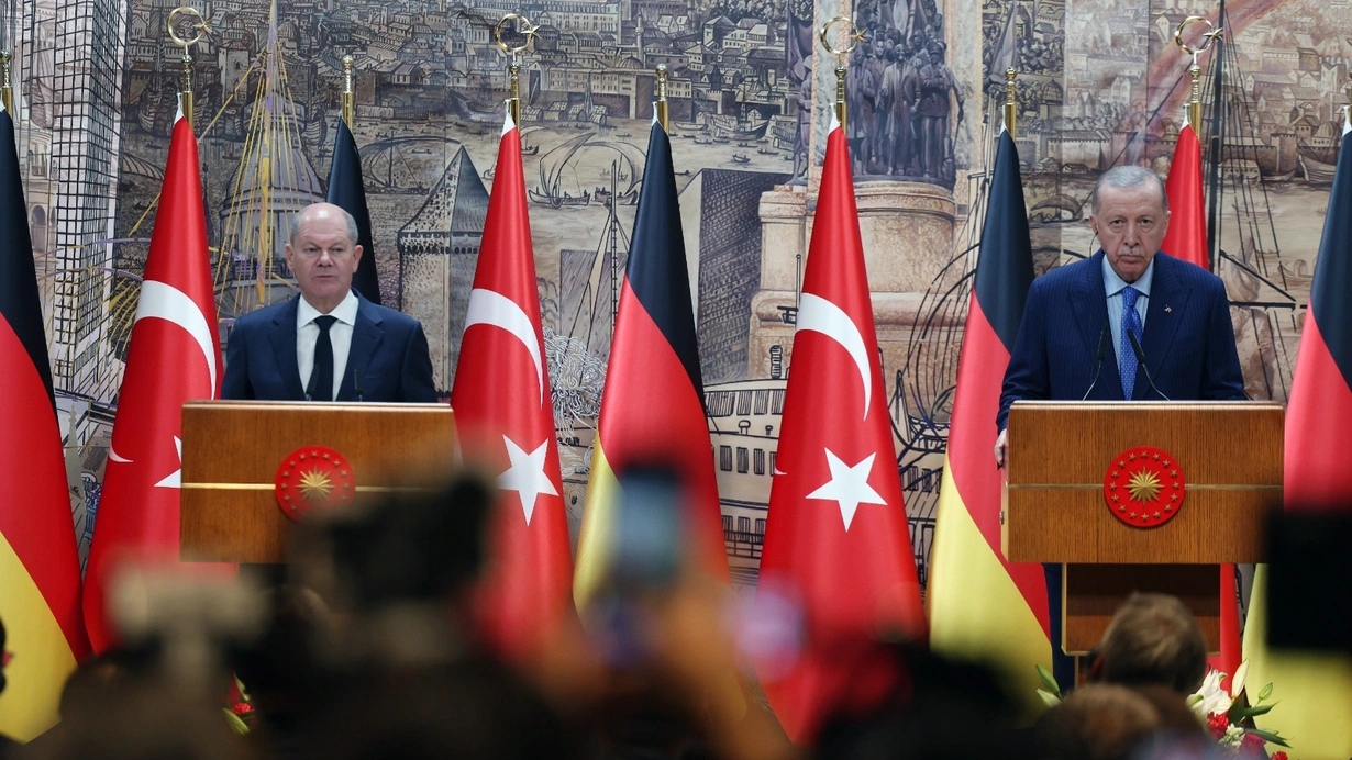 Erdoğan ve Scholz'dan ortak basın toplantısı düzenledi