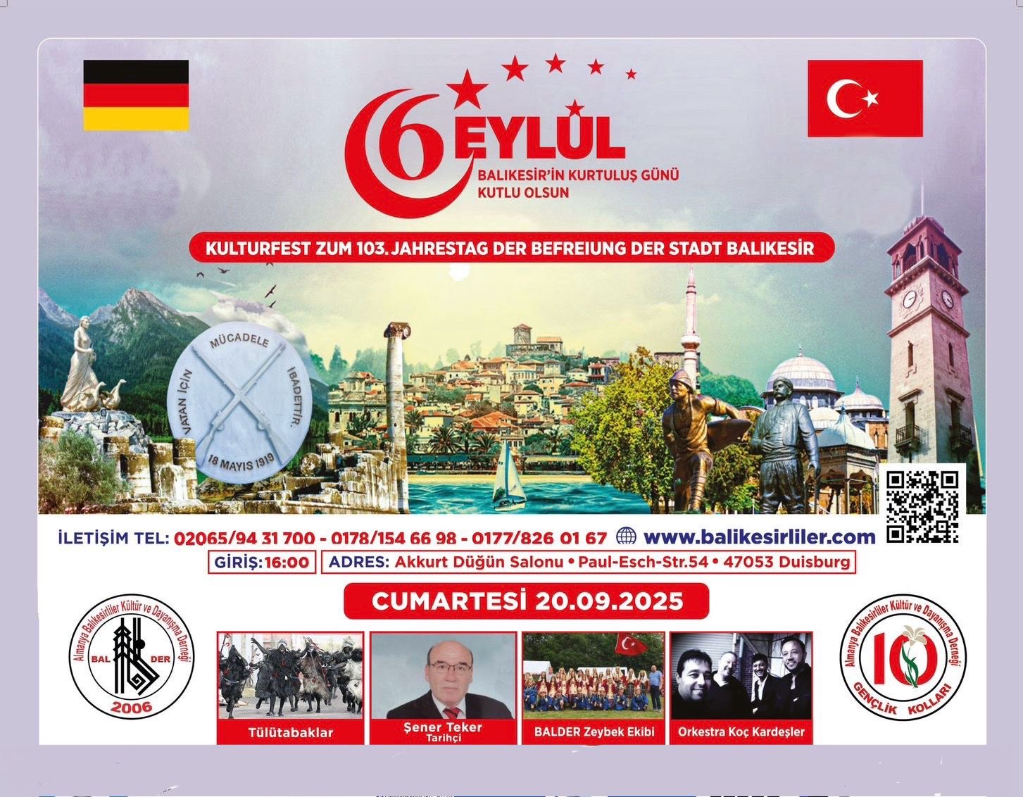 Balıkesirliler Duisburg’da 103. Kurtuluş Yılını Kutlayacak