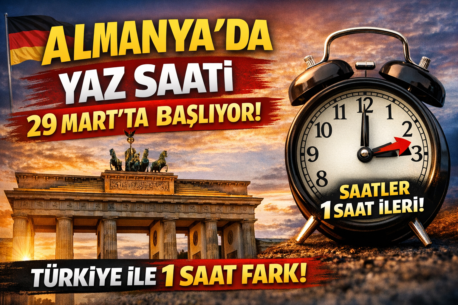 Almanya’da Yaz Saati Uygulaması 29 Mart’ta Başlıyor